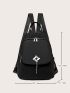 Chain Tassel Decor Functional Backpack