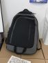 Two Tone Slogan Graphic Classic Backpack Without Bag Charm