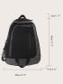 Two Tone Slogan Graphic Classic Backpack Without Bag Charm