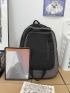 Two Tone Slogan Graphic Classic Backpack Without Bag Charm