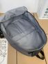 Two Tone Slogan Graphic Classic Backpack Without Bag Charm
