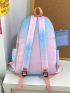 Ombre Galaxy Print Functional Backpack With Cartoon Bag Charm