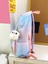 Ombre Galaxy Print Functional Backpack With Cartoon Bag Charm