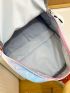 Ombre Galaxy Print Functional Backpack With Cartoon Bag Charm