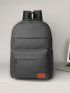 Letter Patch Decor Functional Backpack