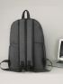 Letter Patch Decor Functional Backpack