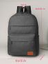 Letter Patch Decor Functional Backpack