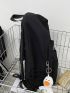 Letter Label Decor Functional Backpack With Bag Charm