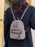 Houndstooth Pattern Pocket Front Classic Backpack