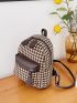 Houndstooth Pattern Pocket Front Classic Backpack