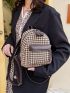 Houndstooth Pattern Pocket Front Classic Backpack