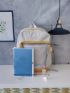 Clear Panel Letter Patch Decor Functional Backpack