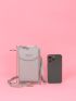 Letter Graphic Pocket Front Phone Wallet