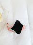 Color Block Tassel Decor Square Bag