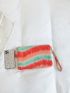 Color Block Tassel Decor Square Bag