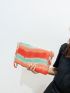 Color Block Tassel Decor Square Bag