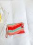 Color Block Tassel Decor Square Bag