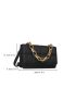 Mini Chain Decor Textured Flap Hobo Bag