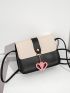 Mini Two Tone Heart Decor Square Bag