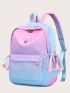 Ombre Crown Embroidered Star Print Bow Decor Functional Backpack