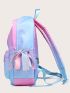 Ombre Crown Embroidered Star Print Bow Decor Functional Backpack