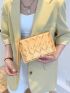 Metallic Heart Embossed Square Bag