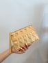 Metallic Heart Embossed Square Bag