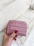 Crocodile Embossed Zipper Around Card Holder