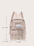Cartoon bear & Release Buckle Decor Functional Backpack