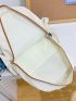 Colorblock Letter Graphic Drawstring Detail Functional Backpack With Bag Charm