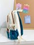 Colorblock Letter Graphic Drawstring Detail Functional Backpack With Bag Charm
