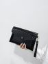 Crocodile Embossed Flap Square Bag