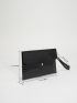 Crocodile Embossed Flap Square Bag