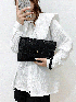 Crocodile Embossed Flap Square Bag