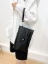 Crocodile Embossed Flap Square Bag