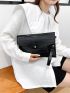 Crocodile Embossed Flap Square Bag