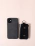 Button Decor Key Case