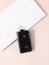 Button Decor Key Case