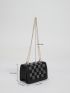 Mini Rhinestone Decor Flap Chain Square Bag