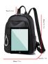 Rhinestone Decor Minimalist Functional Backpack