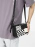 Mini Zebra Stripe & Checkered Pattern Chain Decor Box Bag