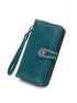 Snap Button Long Wallet With Wristlet