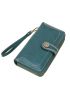 Snap Button Long Wallet With Wristlet