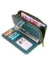 Snap Button Long Wallet With Wristlet