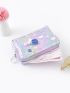 Galaxy & Letter Graphic Zipper Around Coin Purse