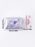 Galaxy & Letter Graphic Zipper Around Coin Purse