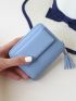 Litchi Embossed Tassel Decor Small Wallet