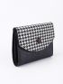 Houndstooth Pattern Crocodile Embossed Small Wallet