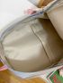 Letter Embroidery Color Block Functional Backpack
