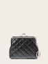 Argyle Quilted Kiss Lock Coin Purse